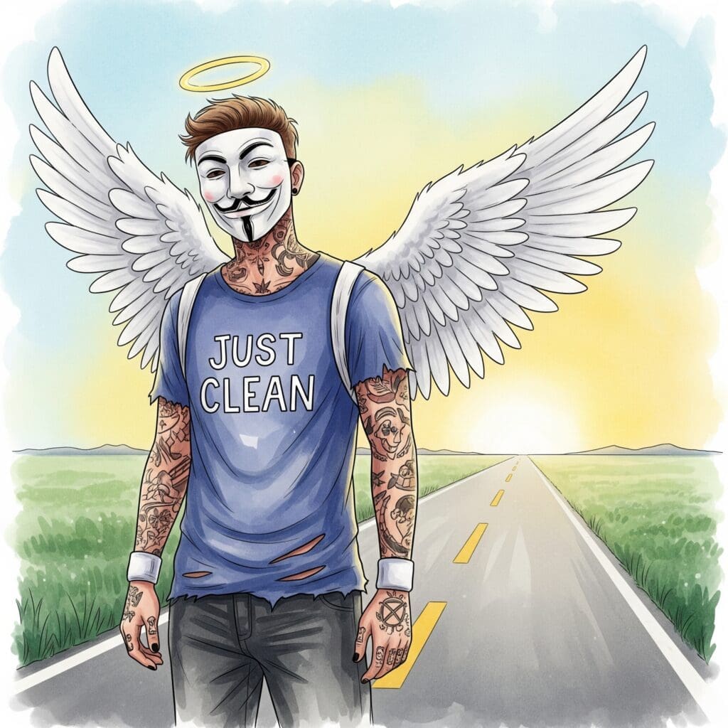 Ein sonniger, aber leerer Weg, der in die Ferne führt. Er symbolisiert den langen, aber hoffnungsvollen Weg, der vor einem liegt. Weg in ein cleanes Leben, "Neuanfang nach der Sucht", "Hoffnung im Entzug"