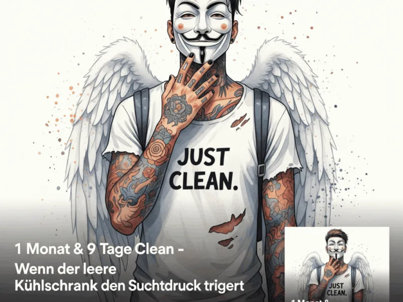1 Monat & 9 Tage clean: Wenn der leere Kühlschrank den Suchtdruck triggert