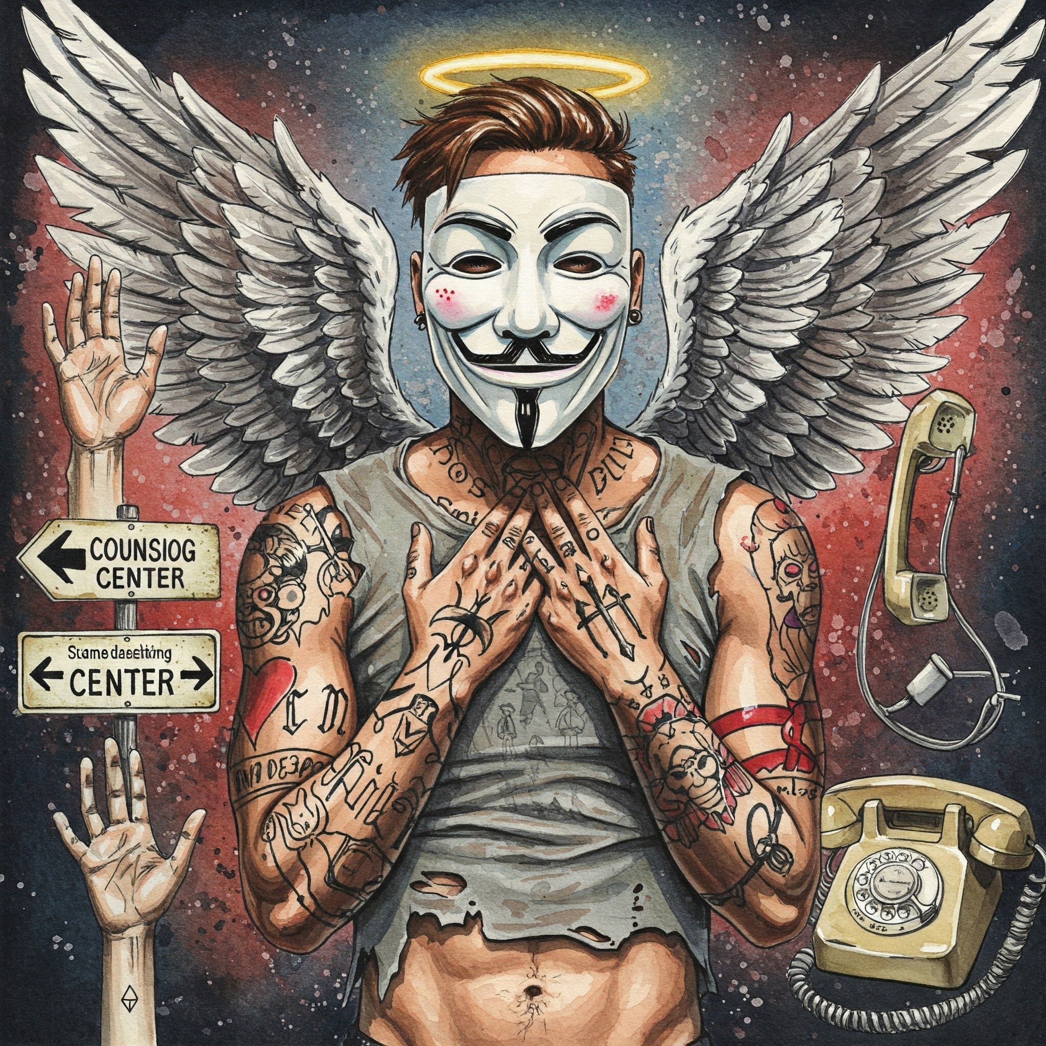 Ein Bild, das Hoffnung und Unterstützung symbolisiert, z.B. helfende Hände, ein Wegweiser, ein Telefonhörer. Keywords: Hilfe bei Sucht, Suchtberatung, Unterstützung Sucht, Notfallnummer Sucht, Beratungsstelle