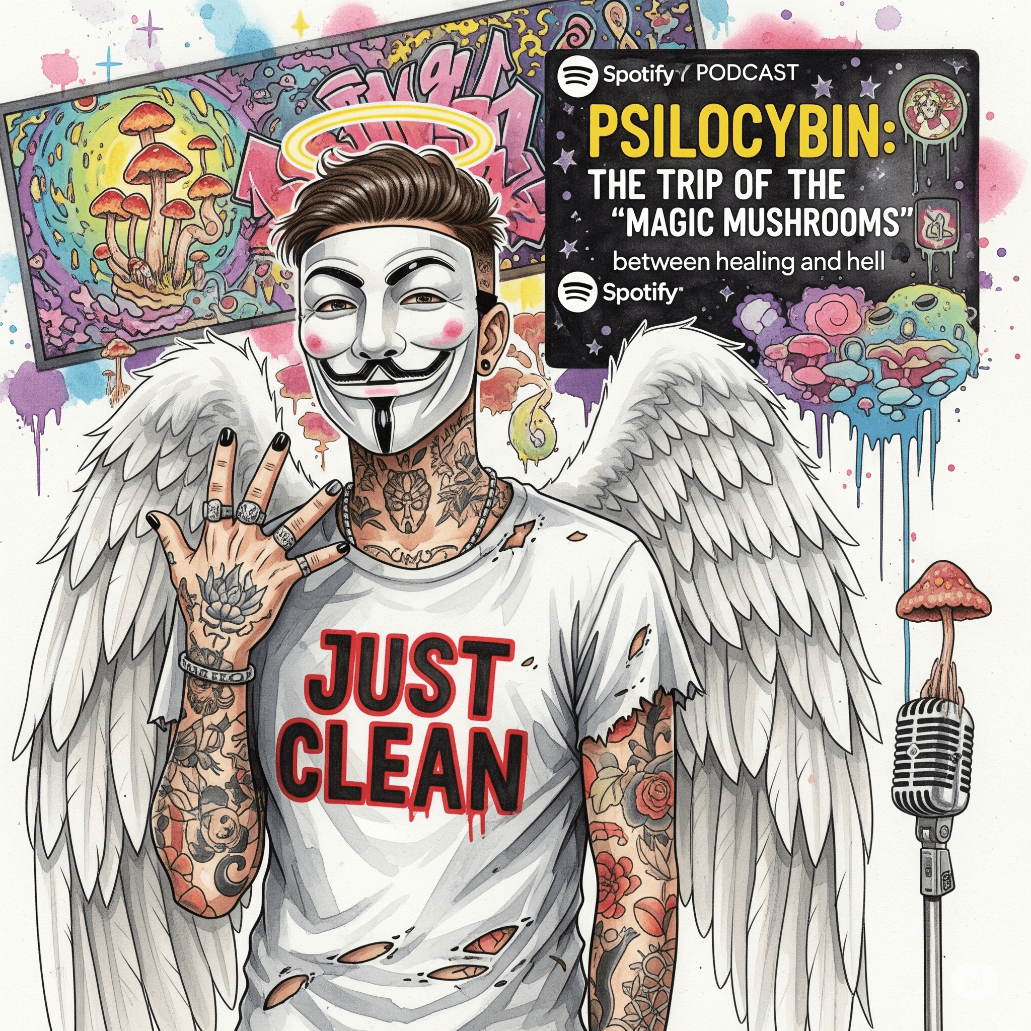 Psilocybin: Der Trip der "Magischen Pilze" zwischen Heilung und Hölle. Podcast und Artikel Titelbild