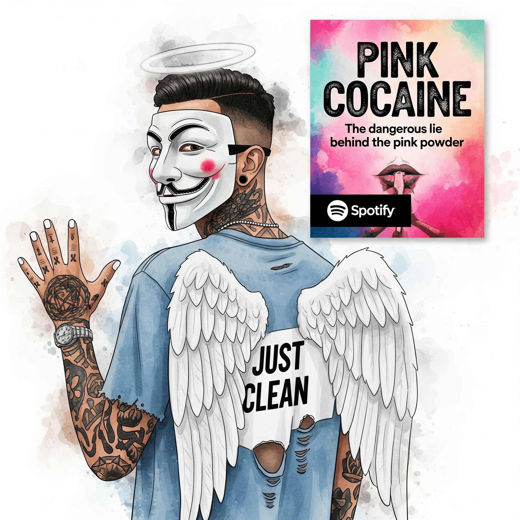 "Pink Cocaine": Die gefährliche Lüge hinter dem pinken Pulver. Podcast und Artikel Titelbild