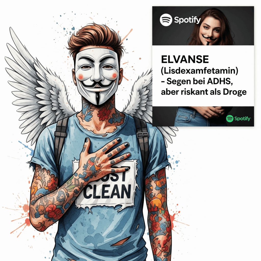 Elvanse (Lisdexamfetamin): Segen bei ADHS, aber riskant als Droge. Podcast und Artikel Titelbild