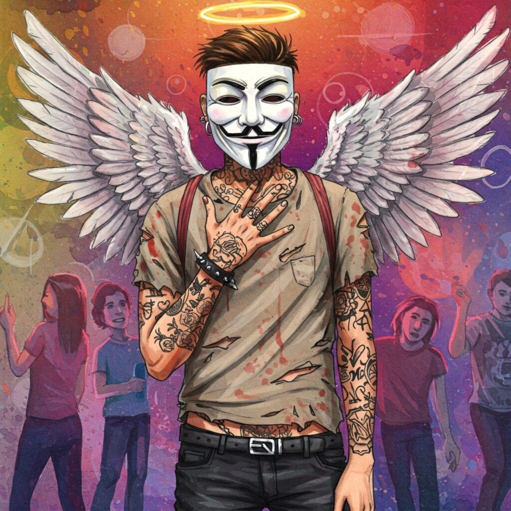 Ein Bild von Jugendlichen auf einer Party, aber vielleicht mit einem Fokus auf eine Person, die etwas abseits steht oder unsicher wirkt. Oder eine symbolische Darstellung von Masken oder Fassaden.
Keywords: Jugendliche, Party, Drogenkonsum, Unsicherheit, Sozialangst, Gruppenzwang, Illusion, Freundschaft.