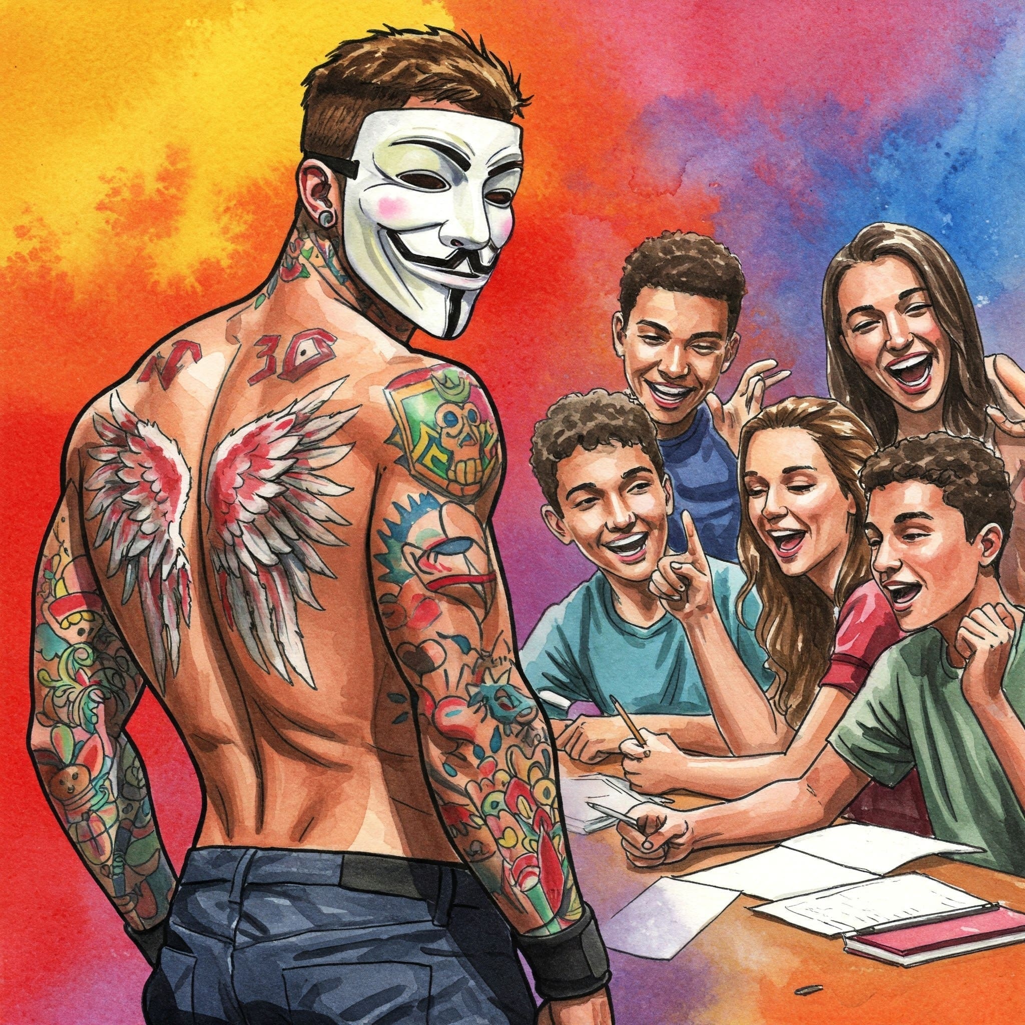 Bild einer Gruppe Jugendlicher, die positiv interagieren (z.B. zusammen lachen, an einem Projekt arbeiten, im Gespräch).
Keywords: Freunde statt Drogen, soziale Kontakte Jugendliche, Gemeinschaft Alternative