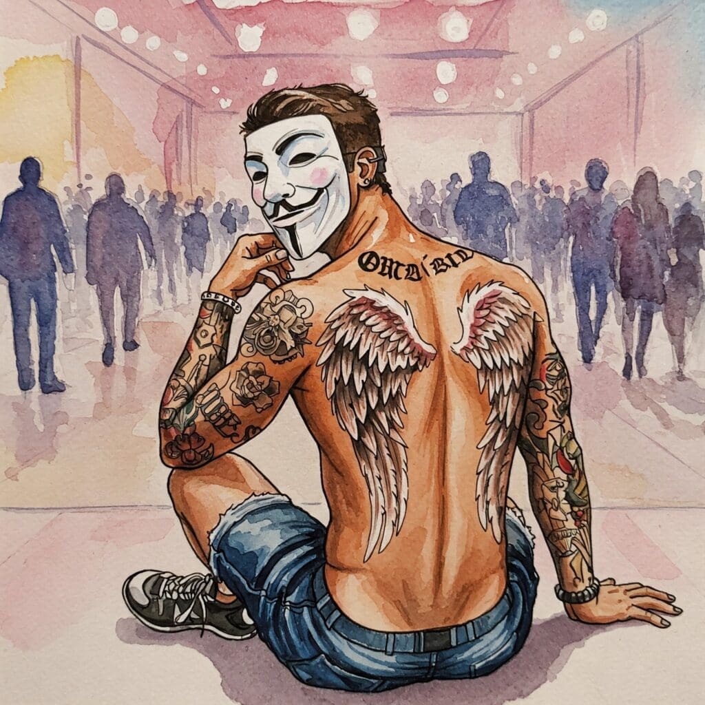 Eine Person, die alleine in einer Gruppe sitzt oder eine metaphorische Darstellung einer "Mauer" um eine Person.
Keywords: Isolation durch Drogen, Emotionale Maue