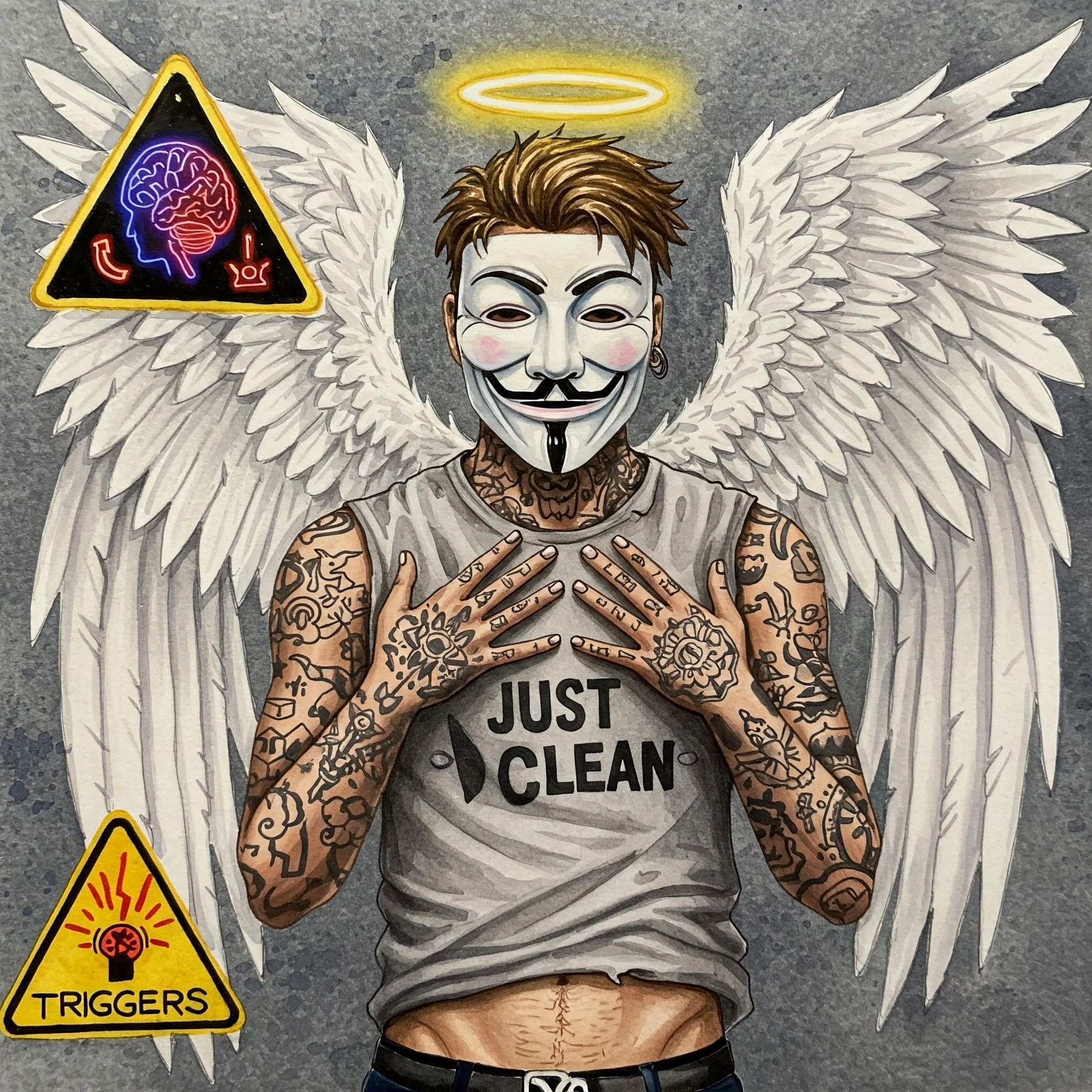 Ein stylisches Warnschild (vielleicht modern, Graffiti-Stil oder Neon) oder eine Grafik, die ein Gehirn mit einem "Alarm"-Symbol zeigt. Es soll Aufmerksamkeit erregen und das Thema "Trigger" visuell aufgreifen, ohne explizit Drogen zu zeigen.
Keywords/Alt-Text Vorschlag: Warnsignal Trigger durch Heißreden löst Suchtdruck aus