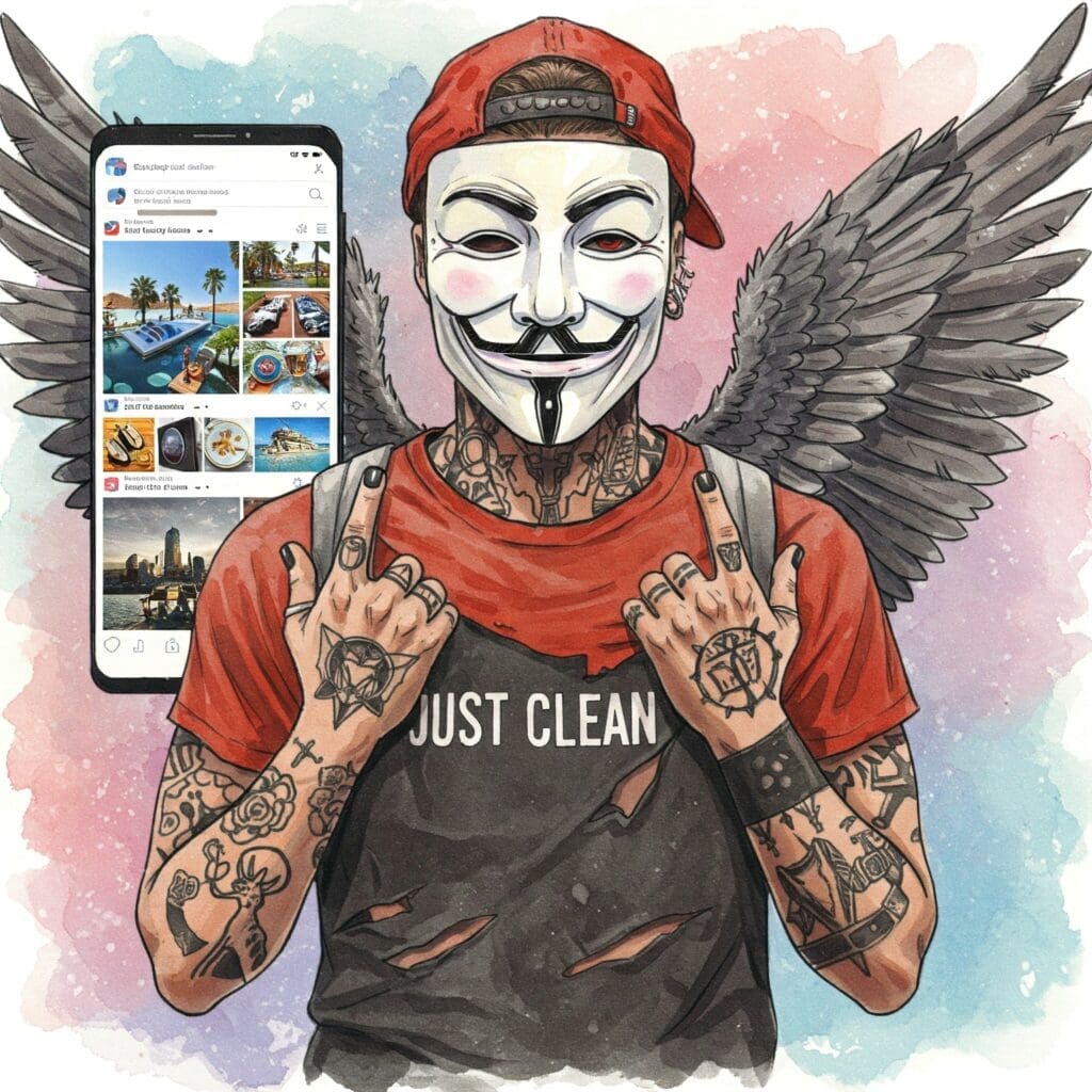 Social Media Feed mit Luxusartikeln - Vergleichsdruck und die Gefahr der Geld Sucht bei Jugendlichen. Social Media, Vergleich, Druck, Geld, Luxus, Influencer, FOMO