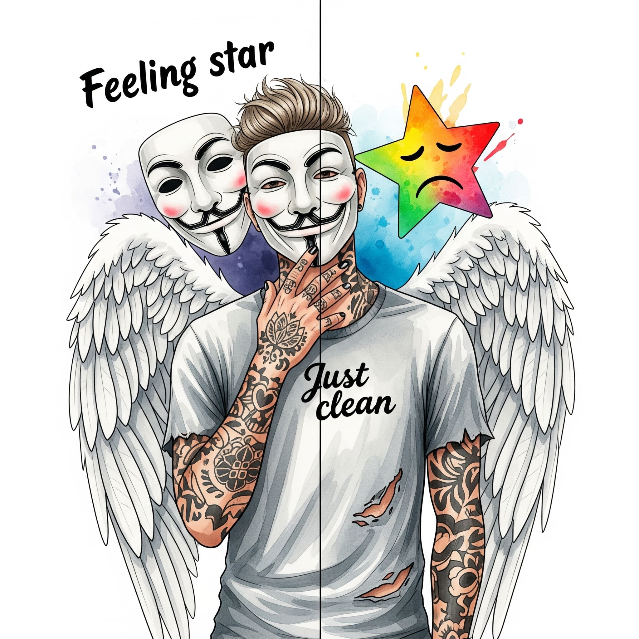 Gefühlsstern, Emotionen Jugendliche, Gefühle ausdrücken, mentale Gesundheit Teenager, bunte Emotionen
Bunter Gefühlsstern hilft Jugendlichen, Emotionen auszudrücken.