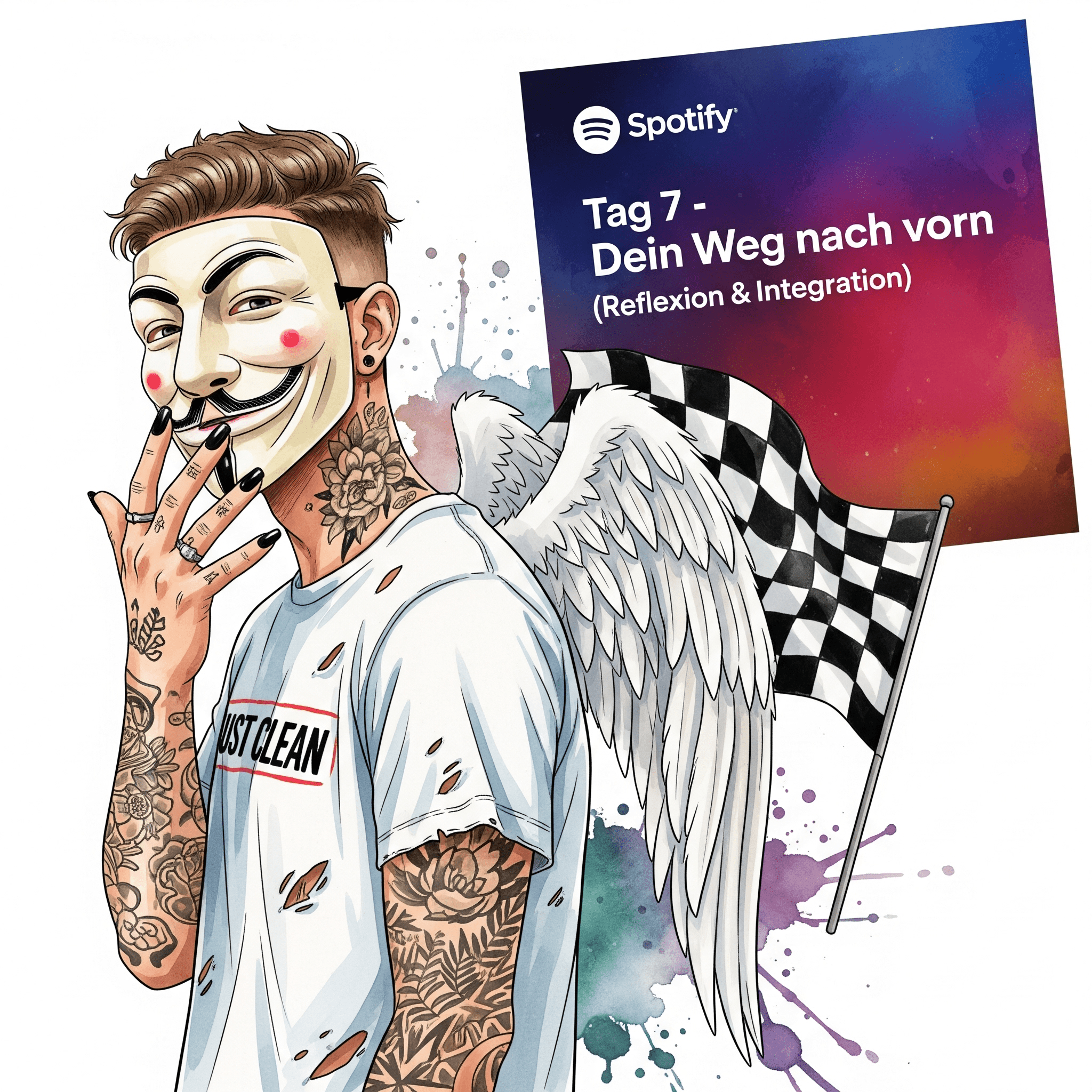 Tag 7: Dein Weg nach vorn – Reflexion & Integration 🏁. Podcast und Artikelbild