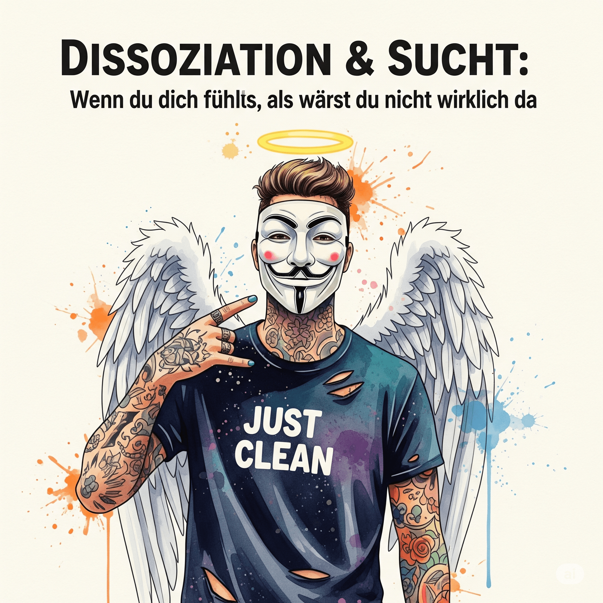 Dissoziation & Sucht: Wenn du dich fühlst, als wärst du nicht wirklich da. Podcast und Artikel Titelbild