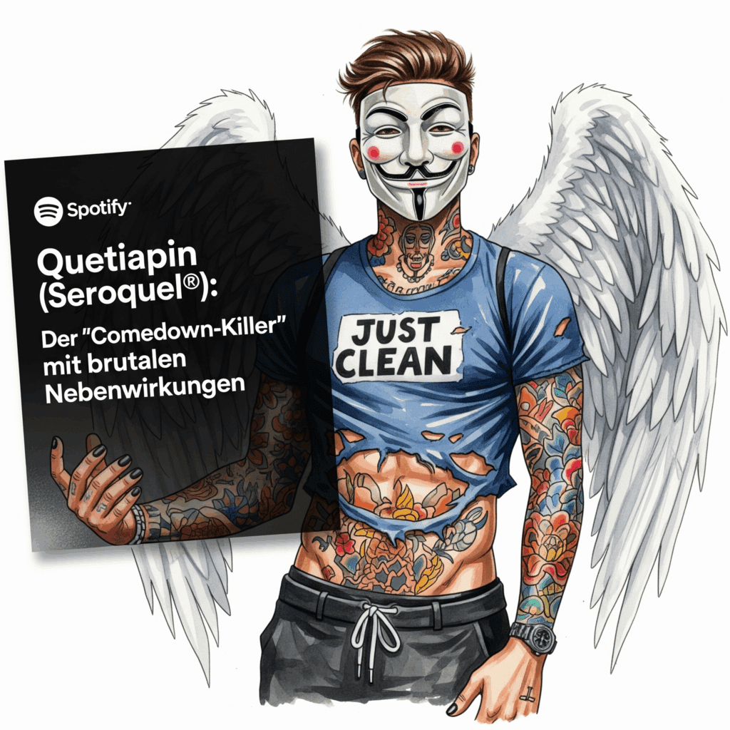 Quetiapin (Seroquel®): Der "Comedown-Killer" mit brutalen Nebenwirkungen. Podcast und Artikel Titelbild