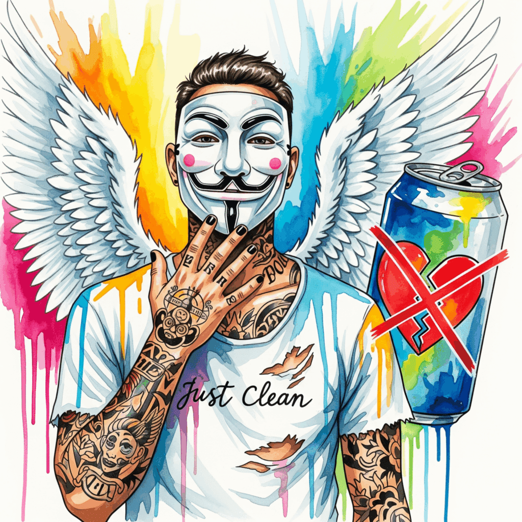 Ein stilisierter Energy-Drink-Can mit einem "Herz"-Symbol, das einen Riss hat oder mit einem Warnzeichen überzogen ist. "Energy-Drink Gefahren Jugendliche", "BZgA Aufklärungskampagne", "Herzschäden Koffein".